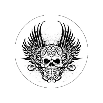 Jedlá dekorace na dort OKŘÍDLENÁ LEBKA, VARIANTA Jedlý papír 235