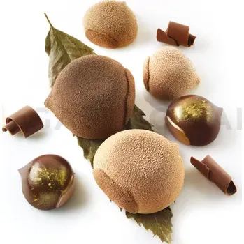 Výroba svíčky Sada forem pro přípravu chlazených dezertů - 6 ks, 110 ml, 72x74x40 mm - Marron Glacé 30 | SILIKOMART, 3D Fruits