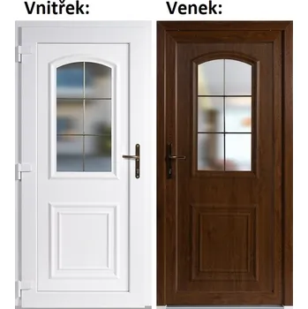 Vchodové dveře Soft Vchodové plastové dveře 3D 302 Zlatý dub / Bílá 100x210 cm, levé