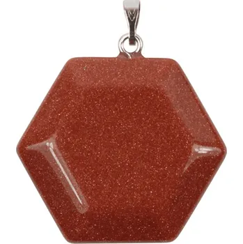 Přívěsek Milujeme Kameny Avanturín oranžový syntetický - přívěsek hexagon 275585