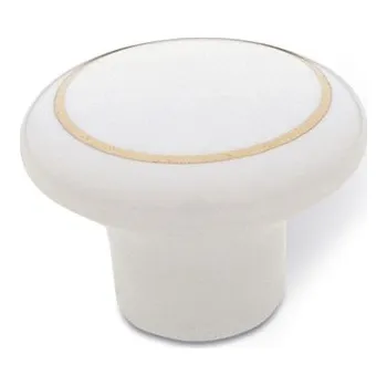 Nábytkové kování úchytka SIRO SP1 33 SPPD1 porcelán bílý, zlatý kroužek