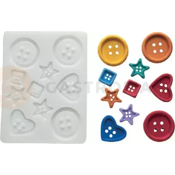 Výroba svíčky Forma na cukrovou hmotu SLK 265 - 10 knoflíků, 31x31 mm | SILIKOMART, Sugarflex Buttons