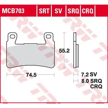 Brzda pro motocykl Přední brzdové destičky TRW / Lucas Hyosung ST 700 i 2011 - 2017