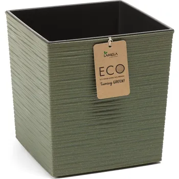 Květináč Lamela LAMELA, květináč JUKA ECO DLUTO - vroubek 250 x 250 mm, zelený