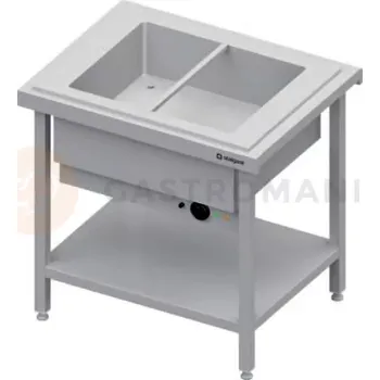 Výdejník vody Centrální stůl s jednokomorovou vodní lázní 2xGN 1/1, vrchní deska ze žuly | STALGAST, ST 121