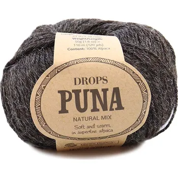 Příze Drops Puna MIX 08 grafitově černá