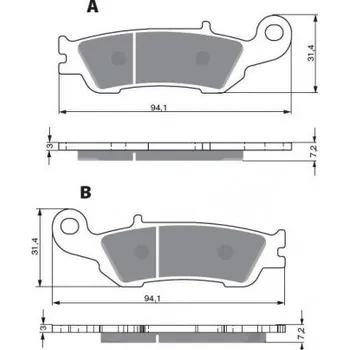 Brzda pro motocykl Přední brzdové destičky Goldfren Yamaha YZ 250 F 2007-2017 směs AD