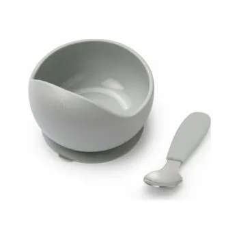 Elodie Details Silikonová miska s ocelovou lžičkou - Mineral Green