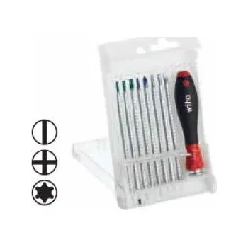 Bit WIHA Sada kombinovaných čepelí 269EB95 SYSTEM 4 Drážkový/ Phillips/ TORX, 9dílná 32316