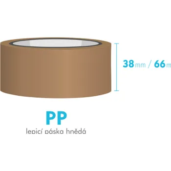 Lepící páska - 38mm x 66m - hnědá