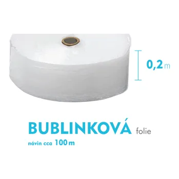 Obalový materiál Bublinková fólie - 20cm x 100m - šíře x návin