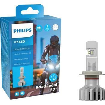 Povinná bezpečnostní výbava Philips X-treme Led homologovaná motožárovka Philips H7 LED Ultinon Pro6000