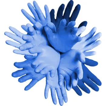 Vyšetřovací rukavice Mercator Medical Balíček vzorků jednorázových nitrilových rukavic modrých - 24 ks S