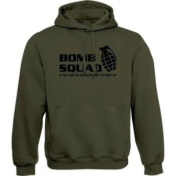 Pánská mikina Mikina s kapucí BOMB SQUAD - olivová