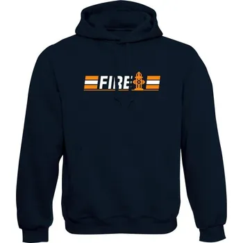 Pánská mikina Mikina s kapucí FIRE - námořní modrá