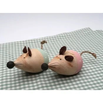 Velikonoční dekorace Dřevěná myška, Barva Starozelená