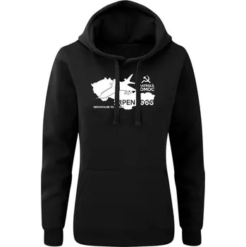 Dámská mikina Dámská mikina s kapucí SRPEN 1968 - bratrská pomoc - černá