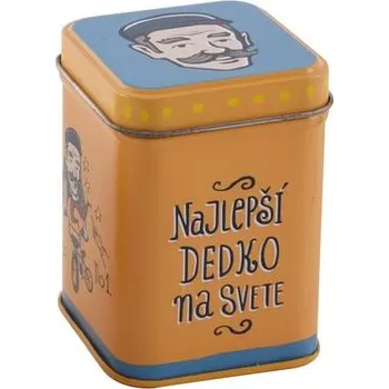 Dóza na potraviny Dóza plech 6x6x8,5 cm Nejlepší dědeček - CZ/SK - ORION domácí potřeby