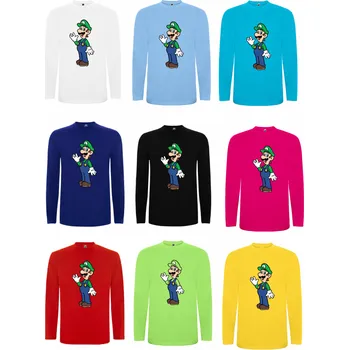 Chlapecké tričko Tričko s dlouhým rukávem Luigi Super Mario Barva: Bílá, Velikost: XXL