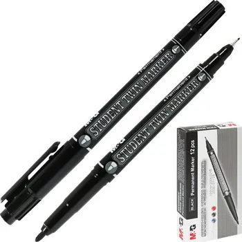 M&G Permanentní popisovač M & G oboustranný - černý 454660