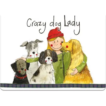 prostírání Korkové prostírání Crazy dog Lady - Alex Clark, 29 x 21,5 cm (Prostírání s pejskem, pejsek, pes)
