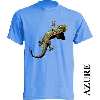 Chlapecké oblečení detske-levne-bavlnene-tricko-potisk-jesterka-hipie Barva: Azure - azurově modrá, velikost: 164