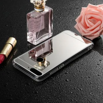 Pouzdro na mobilní telefon Silikonový zrcadlový ochranný obal pro Huawei Y7 Prime (2018) - stříbrný