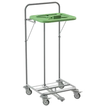 Odpadkový koš VK 120 - 1N vozík na třídění odpadu a prádla plast - VK - zelený