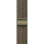 Řemínek Apple Watch 41mm sekvojově zelený/oranžový provlékací sportovní řemínek Nike