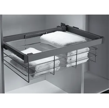 Odpadkový koš Wireli Výsuvný drátěný koš s tlumením / antracitový 600-660 mm