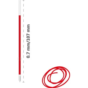 Náplň do psacích potřeb Milan Náplň gelová MILAN Dry-Gel 0,7 mm, červená 446027