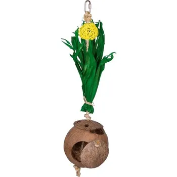 Pro ptáka Nobby aktivní hračka kokosový dům s kukuřičnými listy 43x11,5cm