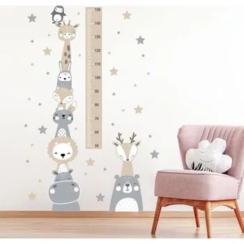 Samolepící dekorace Nálepky na zeď dětský metr zvířátka | Plotbase s.r.o. 60x100cm