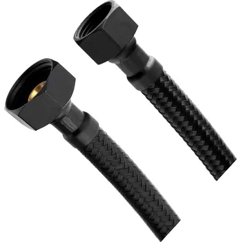 Aqualine Flexibilní nerezová hadice FxF 3/8"x1/2", 60cm, černá mat, 33256B