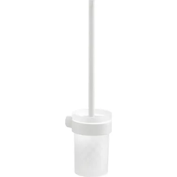 Dávkovač mýdla PIRENEI WC štětka závěsná, bílá mat/mléčné sklo