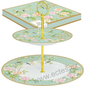 Easy Life Palace Garden Aqua etažér tyrkysový porcelánový