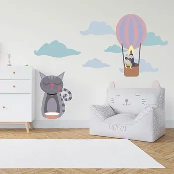 Samolepící dekorace Nálepky na zeď kočka s mlékem | Plotbase s.r.o. 120x55cm