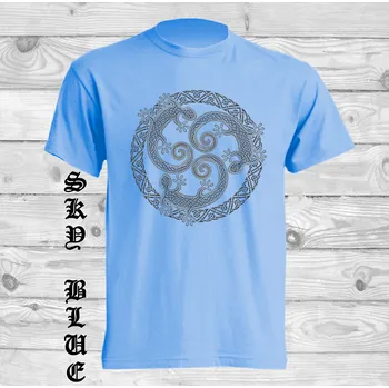 detske-levne-bavlnene-tricko-potisk-keltske-jesterky Barva: Sky blue - nebesky modrá, velikost: 92