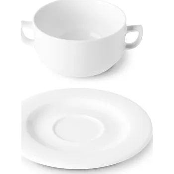 Suisse Langenthal | Šálek na polévku s podšálkem, bílý, 340 ml, Time