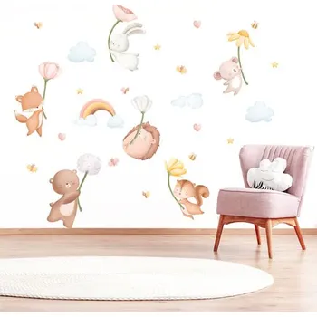 Samolepící dekorace Nálepky na zeď létající zvířátka - Plotbase, s.r.o., 70x120cm