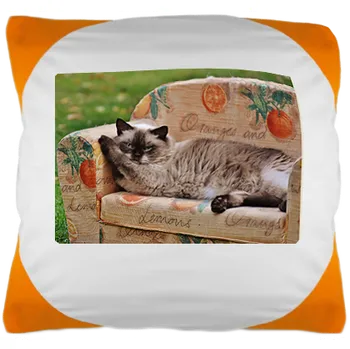 Polštář Oranžový funky polštář s vlastní fotografií (velikost 40x40)