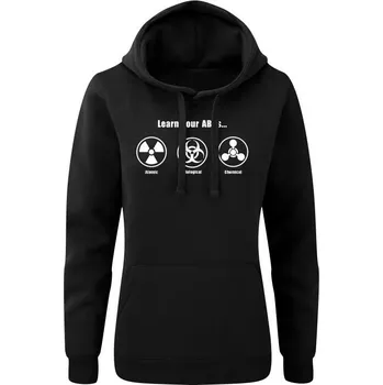 Dámská mikina Dámská mikina s kapucí Learn your ABCs - černá