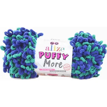 Galanterie Alize příze Puffy More 6293 zelená a modrá