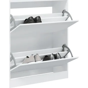 Botník Petrashop Botník bílý 80 x 34 x 96,5 cm kompozitní dřevo Bílá839966