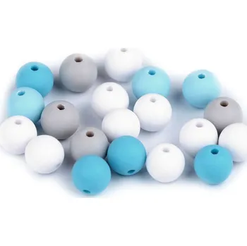 Dětské navlékací korálky Plastové korálky matné Ø10 mm 20ks - mix č.5