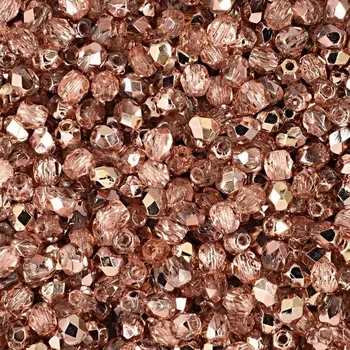 Dětské navlékací korálky Manumi české broušené korálky 3 mm Apollo Gold