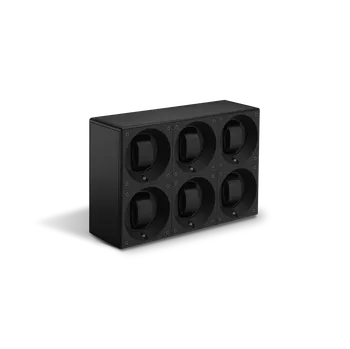 Natahovač hodinek SWISSKUBIK Multiple 6p SwissKubiK v černé kůži prošívanou černou nití