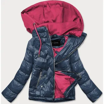 Modro/růžová dámská bunda s kapucí (BH2003) odstíny růžové S (36)