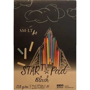 SM.LT Černý papír Blok Smlt Star Pad Black A4, 120g, 20 listů