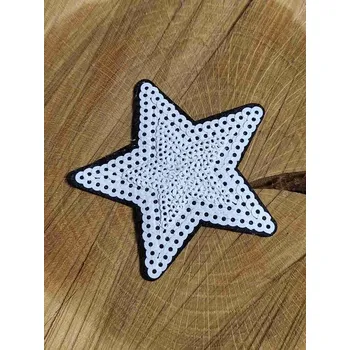 Textilní nažehlovací páska Nažehlovačka hvězda flitrová barva bílá
